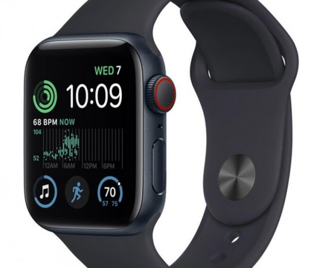 Apple Watch SE 2 + LTE 44mm Midnight Aluminum Case Midnight Sport Band (MNPY3/MNU03/MNTY3)